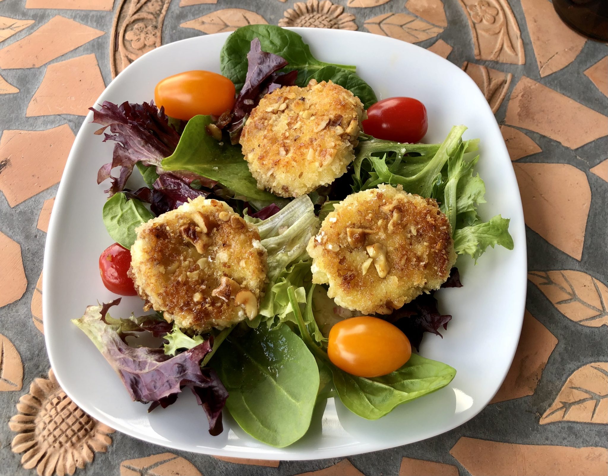 Mixed Heirlooms with Walnutcrusted Fried Goat Cheese Recipe