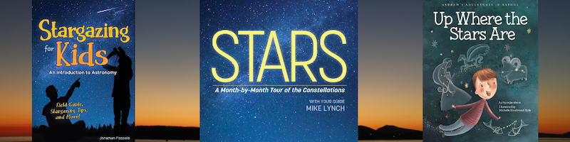 Banner of three book covers about stars.