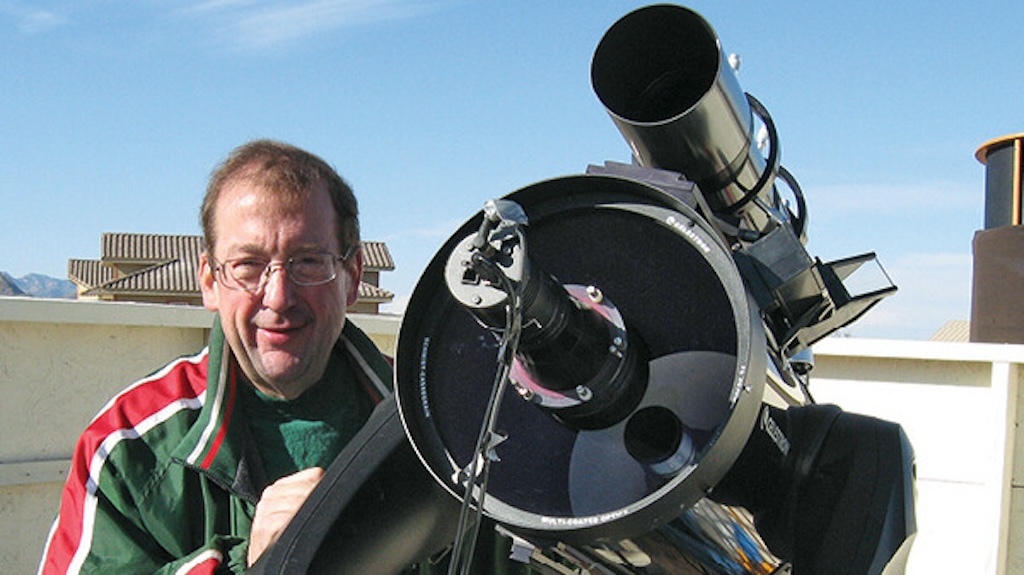 Mike Lynch with his telescope used during star parties